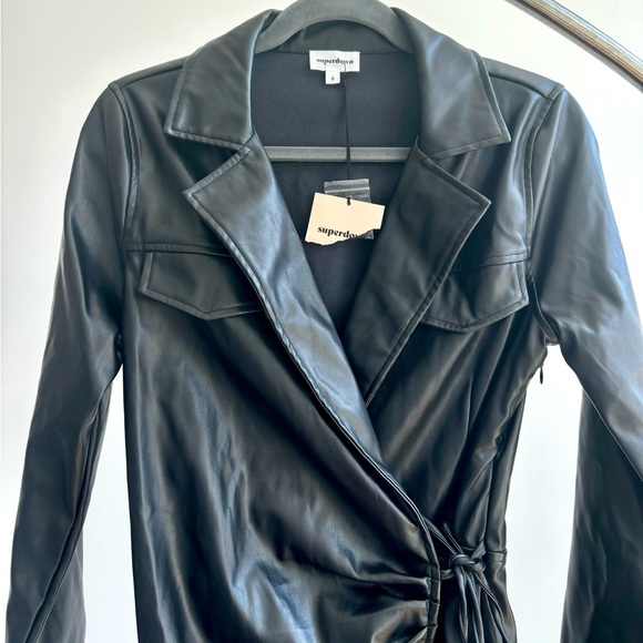 Superdown Chantel Faux Leather Romper NEW - Picture 5 of 5